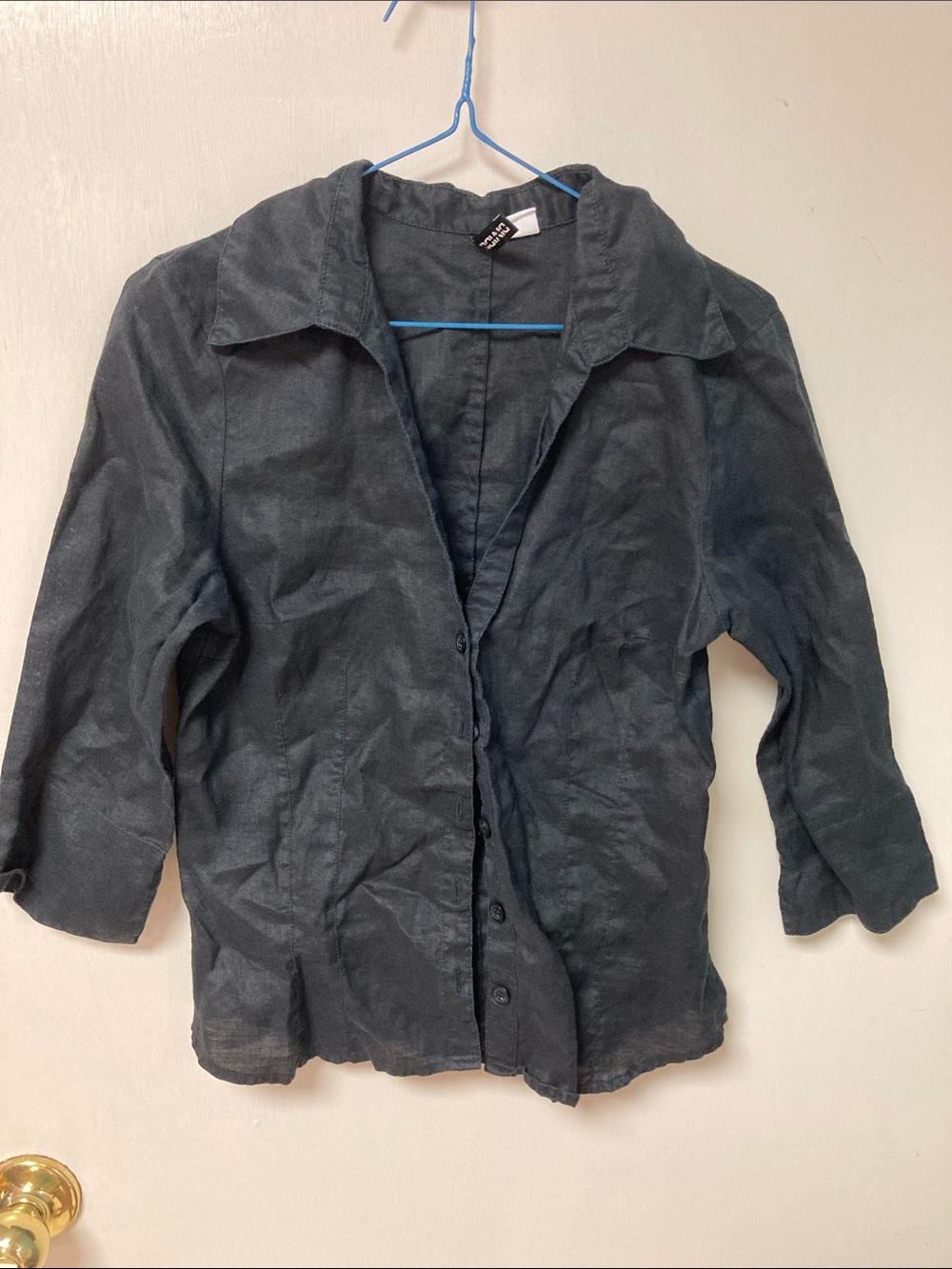 H&M Black Button-Up Shirt